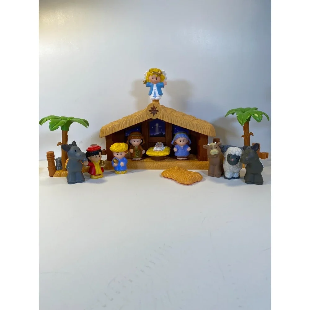 Fisher Price Little People Christmas Story Nativity Set & 10 Figures Flawed